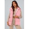 imagePRETTYGARDEN Womens Puffer Jacket Vests Casual Sleeveless Stand Collar Zip Up Coats Warm Winter OuterwearLight Pink