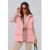 imagePRETTYGARDEN Womens Puffer Jacket Vests Casual Sleeveless Stand Collar Zip Up Coats Warm Winter OuterwearLight Pink