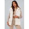 imagePRETTYGARDEN Womens Puffer Jacket Vests Casual Sleeveless Stand Collar Zip Up Coats Warm Winter OuterwearWhite