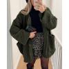 imagePRETTYGARDEN Womens Warm Winter Coats Casual Long Sleeve Button up Fuzzy Sherpa Fleece Jackets OuterwearArmy Green
