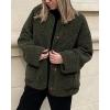 imagePRETTYGARDEN Womens Warm Winter Coats Casual Long Sleeve Button up Fuzzy Sherpa Fleece Jackets OuterwearArmy Green