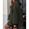 imagePRETTYGARDEN Womens Warm Winter Coats Casual Long Sleeve Button up Fuzzy Sherpa Fleece Jackets OuterwearArmy Green