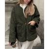 imagePRETTYGARDEN Womens Warm Winter Coats Casual Long Sleeve Button up Fuzzy Sherpa Fleece Jackets OuterwearArmy Green