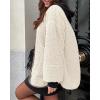 imagePRETTYGARDEN Womens Warm Winter Coats Casual Long Sleeve Button up Fuzzy Sherpa Fleece Jackets OuterwearBeige