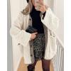 imagePRETTYGARDEN Womens Warm Winter Coats Casual Long Sleeve Button up Fuzzy Sherpa Fleece Jackets OuterwearBeige