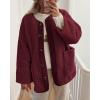 imagePRETTYGARDEN Womens Warm Winter Coats Casual Long Sleeve Button up Fuzzy Sherpa Fleece Jackets OuterwearWine Red