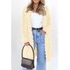 imagePRETTYGARDEN Womens Winter Faux Fur Jackets Fall Fashion Open Front Long Shaggy Coat OuterwearBeige Yellow