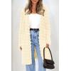 imagePRETTYGARDEN Womens Winter Faux Fur Jackets Fall Fashion Open Front Long Shaggy Coat OuterwearBeige Yellow