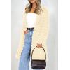 imagePRETTYGARDEN Womens Winter Faux Fur Jackets Fall Fashion Open Front Long Shaggy Coat OuterwearBeige Yellow