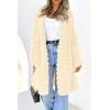 imagePRETTYGARDEN Womens Winter Faux Fur Jackets Fall Fashion Open Front Long Shaggy Coat OuterwearBeige Yellow