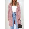 imagePRETTYGARDEN Womens Winter Faux Fur Jackets Fall Fashion Open Front Long Shaggy Coat OuterwearPink