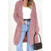 imagePRETTYGARDEN Womens Winter Faux Fur Jackets Fall Fashion Open Front Long Shaggy Coat OuterwearPink