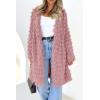 imagePRETTYGARDEN Womens Winter Faux Fur Jackets Fall Fashion Open Front Long Shaggy Coat OuterwearPink