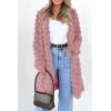imagePRETTYGARDEN Womens Winter Faux Fur Jackets Fall Fashion Open Front Long Shaggy Coat OuterwearPink