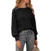 imagePRETTYGARDEN Womens 2025 Winter Pullover Sweater Casual Long Sleeve Crewneck Loose Chunky Knit Jumper Tops BlouseBlack