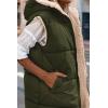 imagePRETTYGARDEN Womens 2025 Fall Reversible Vests Sleeveless Fleece Jacket Zip Up Hoodie Pockets Long Warm Winter Coat OuterwearArmy Green