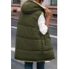 imagePRETTYGARDEN Womens 2025 Fall Reversible Vests Sleeveless Fleece Jacket Zip Up Hoodie Pockets Long Warm Winter Coat OuterwearArmy Green