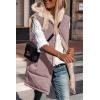 imagePRETTYGARDEN Womens 2025 Fall Reversible Vests Sleeveless Fleece Jacket Zip Up Hoodie Pockets Long Warm Winter Coat OuterwearBean Paste Pink