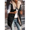 imagePRETTYGARDEN Womens 2025 Fall Reversible Vests Sleeveless Fleece Jacket Zip Up Hoodie Pockets Long Warm Winter Coat OuterwearBlack