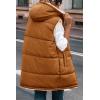 imagePRETTYGARDEN Womens 2025 Fall Reversible Vests Sleeveless Fleece Jacket Zip Up Hoodie Pockets Long Warm Winter Coat OuterwearBrown