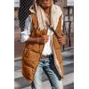 imagePRETTYGARDEN Womens 2025 Fall Reversible Vests Sleeveless Fleece Jacket Zip Up Hoodie Pockets Long Warm Winter Coat OuterwearBrown