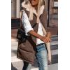 imagePRETTYGARDEN Womens 2025 Fall Reversible Vests Sleeveless Fleece Jacket Zip Up Hoodie Pockets Long Warm Winter Coat OuterwearCoffee