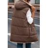 imagePRETTYGARDEN Womens 2025 Fall Reversible Vests Sleeveless Fleece Jacket Zip Up Hoodie Pockets Long Warm Winter Coat OuterwearCoffee