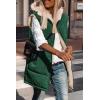 imagePRETTYGARDEN Womens 2025 Fall Reversible Vests Sleeveless Fleece Jacket Zip Up Hoodie Pockets Long Warm Winter Coat OuterwearDark Green
