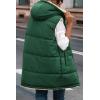 imagePRETTYGARDEN Womens 2025 Fall Reversible Vests Sleeveless Fleece Jacket Zip Up Hoodie Pockets Long Warm Winter Coat OuterwearDark Green