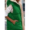 imagePRETTYGARDEN Womens 2025 Fall Reversible Vests Sleeveless Fleece Jacket Zip Up Hoodie Pockets Long Warm Winter Coat OuterwearGreen