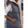 imagePRETTYGARDEN Womens 2025 Fall Reversible Vests Sleeveless Fleece Jacket Zip Up Hoodie Pockets Long Warm Winter Coat OuterwearGrey Blue