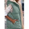 imagePRETTYGARDEN Womens 2025 Fall Reversible Vests Sleeveless Fleece Jacket Zip Up Hoodie Pockets Long Warm Winter Coat OuterwearGrey Green