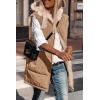 imagePRETTYGARDEN Womens 2025 Fall Reversible Vests Sleeveless Fleece Jacket Zip Up Hoodie Pockets Long Warm Winter Coat OuterwearLight Camel