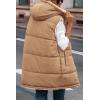 imagePRETTYGARDEN Womens 2025 Fall Reversible Vests Sleeveless Fleece Jacket Zip Up Hoodie Pockets Long Warm Winter Coat OuterwearLight Camel