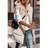 imagePRETTYGARDEN Womens 2025 Fall Reversible Vests Sleeveless Fleece Jacket Zip Up Hoodie Pockets Long Warm Winter Coat OuterwearLight Khaki