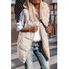 imagePRETTYGARDEN Womens 2025 Fall Reversible Vests Sleeveless Fleece Jacket Zip Up Hoodie Pockets Long Warm Winter Coat OuterwearLight Khaki