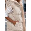 imagePRETTYGARDEN Womens 2025 Fall Reversible Vests Sleeveless Fleece Jacket Zip Up Hoodie Pockets Long Warm Winter Coat OuterwearLight Khaki