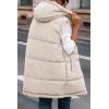 imagePRETTYGARDEN Womens 2025 Fall Reversible Vests Sleeveless Fleece Jacket Zip Up Hoodie Pockets Long Warm Winter Coat OuterwearLight Khaki