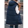 imagePRETTYGARDEN Womens 2025 Fall Reversible Vests Sleeveless Fleece Jacket Zip Up Hoodie Pockets Long Warm Winter Coat OuterwearNavy
