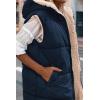 imagePRETTYGARDEN Womens 2025 Fall Reversible Vests Sleeveless Fleece Jacket Zip Up Hoodie Pockets Long Warm Winter Coat OuterwearNavy