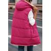 imagePRETTYGARDEN Womens 2025 Fall Reversible Vests Sleeveless Fleece Jacket Zip Up Hoodie Pockets Long Warm Winter Coat OuterwearRose Red