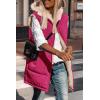 imagePRETTYGARDEN Womens 2025 Fall Reversible Vests Sleeveless Fleece Jacket Zip Up Hoodie Pockets Long Warm Winter Coat OuterwearRose Red