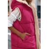imagePRETTYGARDEN Womens 2025 Fall Reversible Vests Sleeveless Fleece Jacket Zip Up Hoodie Pockets Long Warm Winter Coat OuterwearRose Red