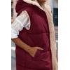 imagePRETTYGARDEN Womens 2025 Fall Reversible Vests Sleeveless Fleece Jacket Zip Up Hoodie Pockets Long Warm Winter Coat OuterwearWine Red