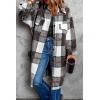 imagePRETTYGARDEN Womens 2025 Plaid Shacket Jacket Long Sleeve Button Down Shirts Fashion Winter Wool CoatsBlack
