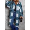 imagePRETTYGARDEN Womens 2025 Plaid Shacket Jacket Long Sleeve Button Down Shirts Fashion Winter Wool CoatsBlue Green