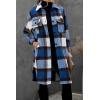 imagePRETTYGARDEN Womens 2025 Plaid Shacket Jacket Long Sleeve Button Down Shirts Fashion Winter Wool CoatsDark Blue