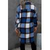imagePRETTYGARDEN Womens 2025 Plaid Shacket Jacket Long Sleeve Button Down Shirts Fashion Winter Wool CoatsDark Blue