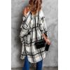 imagePRETTYGARDEN Womens 2025 Plaid Shacket Jacket Long Sleeve Button Down Shirts Fashion Winter Wool CoatsGrey