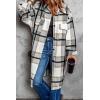 imagePRETTYGARDEN Womens 2025 Plaid Shacket Jacket Long Sleeve Button Down Shirts Fashion Winter Wool CoatsGrey